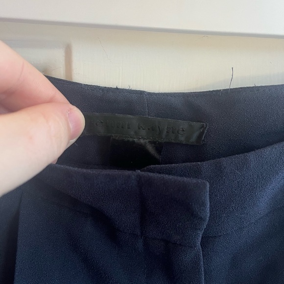 Jenni Kayne Navy Straight Leg Pleated Tapered Trousers Dress Pant Size 2 - Picture 5 of 5